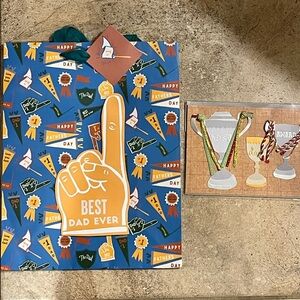 Colorful Father's Day Gift Bag and Greeting Card